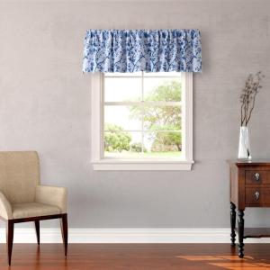 imageLaura Ashley Home  Cotton Pole Top Valance Stylish ampamp Lightweight Window Treatment for Home Decor Charlotte Blue 86quot x 15quot