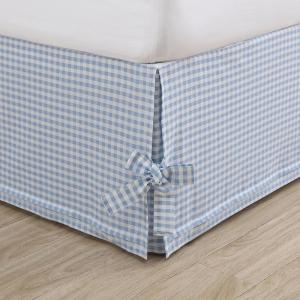 imageLaura Ashley Home  Cotton Ruffled Bedskirt Lightweight ampamp Classic Style Hedy Blue QueenBlue