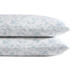 imageLaura Ashley Home  Standard Pillowcase Set Cotton Sateen Bedding Smooth ampamp WrinkleResistant Garden Palace Aqua 2 Piece