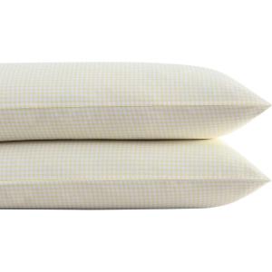 imageLaura Ashley Home  Standard Pillowcase Set Cotton Sateen Bedding Smooth ampamp WrinkleResistant Lorelei Dark Blue 2 PieceSerendipity Gingham Sunny YellowWhite