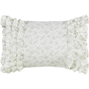 imageLaura Ashley Throw Pillow Cotton Envelope Closure Elegant Home Decor for Couch or Bed 14quot x 20quot Harper Pale Green