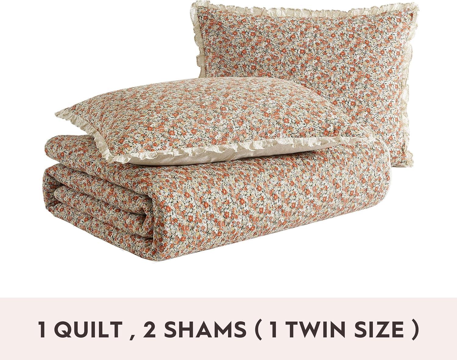 Laura Ashley- Queen Quilt Set, Lightweight Cotton Bedding with Matching ...