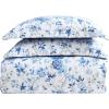 imageLaura Ashley  FullQueen Quilt Set Reversible Cotton Bedding with Matching Shams Lightweight Home Decor for All Seasons Breezy Floral Blue FullQueenBreezy Floral Blue