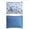 imageLaura Ashley  FullQueen Quilt Set Reversible Cotton Bedding with Matching Shams Lightweight Home Decor for All Seasons Breezy Floral Blue FullQueenBreezy Floral Blue