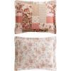 imageLaura Ashley  FullQueen Quilt Set Reversible Cotton Bedding with Matching Shams Lightweight Home Decor for All Seasons Breezy Floral Blue FullQueenHarrietta Patchwork Pink