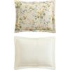 imageLaura Ashley  FullQueen Quilt Set Reversible Cotton Bedding with Matching Shams Lightweight Home Decor for All Seasons Breezy Floral Blue FullQueenRoses Gold