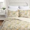 imageLaura Ashley  FullQueen Quilt Set Reversible Cotton Bedding with Matching Shams Lightweight Home Decor for All Seasons Breezy Floral Blue FullQueenRoses Gold