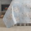 imageLaura Ashley  Queen Quilt Set Cotton Reversible Bedding with Matching Shams Bedroom Decor Ideal for All Seasons Kenna Blue QueenTwin