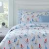 imageLaura Ashley  Queen Quilt Set Cotton Reversible Bedding with Matching Shams Home Decor Ideal for All Seasons Ahoy Blue QueenBright