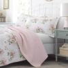 imageLaura Ashley  Queen Quilt Set Cotton Reversible Bedding with Matching Shams Home Decor Ideal for All Seasons Honeysuckle Pink QueenHoneysuckle Pink