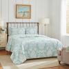 imageLaura Ashley  Queen Quilt Set Cotton Reversible Bedding with Matching Shams Lightweight Home Decor Ideal for All Seasons Venetia Grey QueenVenetia Blue
