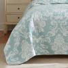 imageLaura Ashley  Queen Quilt Set Cotton Reversible Bedding with Matching Shams Lightweight Home Decor Ideal for All Seasons Venetia Grey QueenVenetia Blue