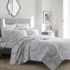 imageLaura Ashley  Queen Quilt Set Cotton Reversible Bedding with Matching Shams Lightweight Home Decor Ideal for All Seasons Venetia Grey QueenVenetia Grey