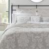 imageLaura Ashley  Queen Quilt Set Cotton Reversible Bedding with Matching Shams Lightweight Home Decor Ideal for All Seasons Venetia Grey QueenVenetia Grey