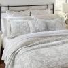 imageLaura Ashley  Queen Quilt Set Cotton Reversible Bedding with Matching Shams Lightweight Home Decor Ideal for All Seasons Venetia Grey QueenVenetia Grey