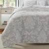 imageLaura Ashley  Queen Quilt Set Cotton Reversible Bedding with Matching Shams Lightweight Home Decor Ideal for All Seasons Venetia Grey QueenVenetia Grey