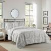 imageLaura Ashley  Queen Quilt Set Cotton Reversible Bedding with Matching Shams Lightweight Home Decor Ideal for All Seasons Venetia Grey QueenVenetia Grey