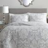 imageLaura Ashley  Queen Quilt Set Cotton Reversible Bedding with Matching Shams Lightweight Home Decor Ideal for All Seasons Venetia Grey QueenVenetia Grey