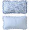 imageLaura Ashley  Queen Quilt Set Premium Microfiber Bedding with Matching Shams Floral Home Decor with Ruffle Embellishments Quartet Ruffled Blue QueenQueen
