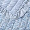 imageLaura Ashley  Queen Quilt Set Premium Microfiber Bedding with Matching Shams Floral Home Decor with Ruffle Embellishments Quartet Ruffled Blue QueenQueen