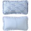 imageLaura Ashley  Queen Quilt Set Premium Microfiber Bedding with Matching Shams Floral Home Decor with Ruffle Embellishments Quartet Ruffled Blue QueenTwin