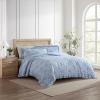 imageLaura Ashley  Queen Quilt Set Premium Microfiber Bedding with Matching Shams Floral Home Decor with Ruffle Embellishments Quartet Ruffled Blue QueenTwin
