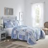 imageLaura Ashley  Queen Quilt Set Reversible Cotton Bedding with Matching Shams Farmhouse Inspired Home Decor Paisley Printed Patchwork Blue QueenBlue