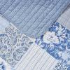 imageLaura Ashley  Queen Quilt Set Reversible Cotton Bedding with Matching Shams Farmhouse Inspired Home Decor Paisley Printed Patchwork Blue QueenBlue