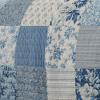 imageLaura Ashley  Queen Quilt Set Reversible Cotton Bedding with Matching Shams Farmhouse Inspired Home Decor Paisley Printed Patchwork Blue QueenBlue