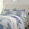 imageLaura Ashley  Queen Quilt Set Reversible Cotton Bedding with Matching Shams Farmhouse Inspired Home Decor Paisley Printed Patchwork Blue QueenBlue