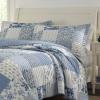 imageLaura Ashley  Queen Quilt Set Reversible Cotton Bedding with Matching Shams Farmhouse Inspired Home Decor Paisley Printed Patchwork Blue QueenBlue