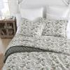 imageLaura Ashley  Queen Quilt Set Reversible Cotton Bedding with Matching Shams Floral Bedroom Decor for All Seasons Bramble Floral Green QueenBramble Floral Green
