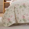 imageLaura Ashley  Queen Quilt Set Reversible Cotton Bedding with Matching Shams Lightweight Home Decor for All Seasons Breezy Floral PinkGreen Queen