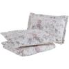 imageLaura Ashley  Queen Quilt Set Reversible Cotton Bedding with Matching Shams Lightweight Home Decor for All Seasons Breezy Floral PinkGrey Queen