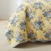 imageLaura Ashley  Queen Quilt Set Reversible Cotton Bedding with Matching Shams Lightweight Home Decor for All Seasons Linley Yellow QueenKing