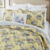 imageLaura Ashley  Queen Quilt Set Reversible Cotton Bedding with Matching Shams Lightweight Home Decor for All Seasons Linley Yellow QueenTwin