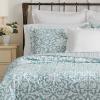 imageLaura Ashley  Queen Quilt Set Reversible Cotton Bedding with Matching Shams Lightweight Home Decor for All Seasons Mia Blue QueenQueen