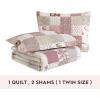 imageLaura Ashley  Queen Quilt Set Reversible Cotton Bedding with Matching Shams Patchwork Inspired Home Decor Celina Patchwork Red QueenCelina Patchwork Red