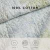 imageLaura Ashley  Queen Quilt Set Reversible Cotton Bedding with Matching Shams PreWashed Home Decor for Added Softness Saltwater Blue QueenQueen