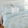 imageLaura Ashley  Queen Quilt Set Reversible Cotton Bedding with Matching Shams PreWashed Home Decor for Added Softness Saltwater Blue QueenQueen