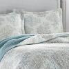 imageLaura Ashley  Queen Quilt Set Reversible Cotton Bedding with Matching Shams PreWashed Home Decor for Added Softness Saltwater Blue QueenQueen