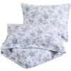 imageLaura Ashley  Queen Quilt Set Reversible Floral Cotton Bedding with Matching Shams Home Decor for All Seasons Walled Garden Brown QueenBlue