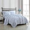 imageLaura Ashley  Queen Quilt Set Reversible Floral Cotton Bedding with Matching Shams Home Decor for All Seasons Walled Garden Brown QueenBlue