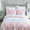 imageLaura Ashley  Queen Quilt Set Reversible Premium Bedding with Matching Shams Luxuriously Soft Floral Home Decor Veronicas Bouquet Pink QueenTwin