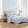 imageLaura Ashley  Queen Quilt Set Reversible Premium Bedding with Matching Shams Luxuriously Soft Home Decor Colleens Coastal Patchwork Blue QueenQueen