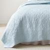 imageLaura Ashley Felicity Collection Quilt Set100 Cotton Reversible All Season Bedding with Matching Shams PreWashed for Added Softness Queen Breeze BlueBreeze Blue