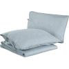 imageLaura Ashley Felicity Collection Quilt Set100 Cotton Reversible All Season Bedding with Matching Shams PreWashed for Added Softness Queen Breeze BlueBreeze Blue