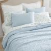 imageLaura Ashley Felicity Collection Quilt Set100 Cotton Reversible All Season Bedding with Matching Shams PreWashed for Added Softness Queen Breeze BlueBreeze Blue