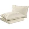 imageLaura Ashley Felicity Collection Quilt Set100 Cotton Reversible All Season Bedding with Matching Shams PreWashed for Added Softness Queen Breeze BlueIvory