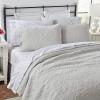 imageLaura Ashley Felicity Collection Quilt Set100 Cotton Reversible All Season Bedding with Matching Shams PreWashed for Added Softness Queen Breeze BlueSoft Grey